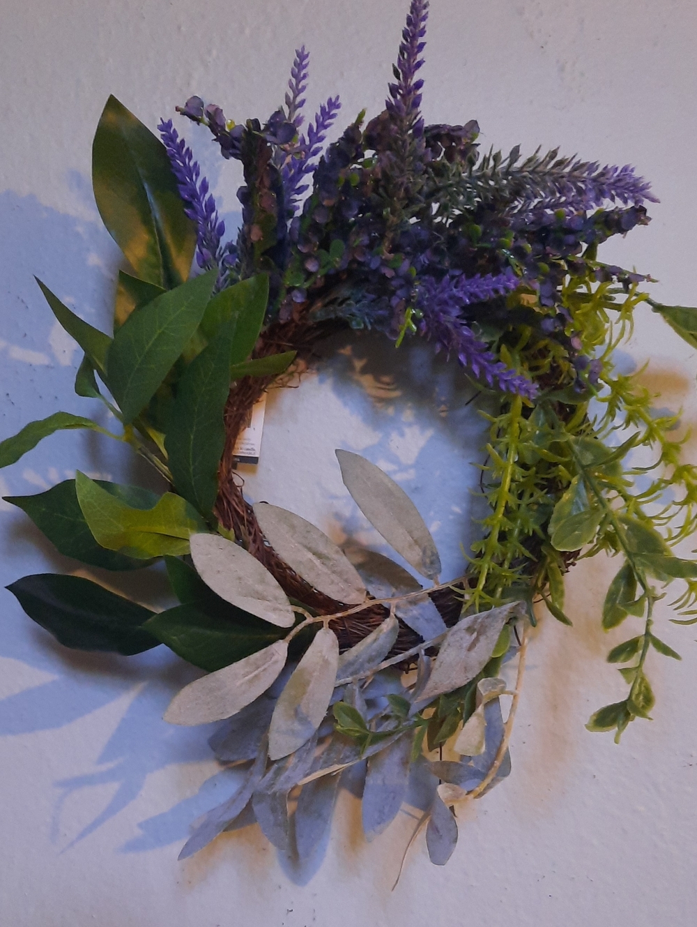 Lavender Greenery Artificial Floral Small Wreath Candlering Home Accents NWT